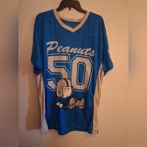 NWT Men's Peanuts Charlie Brown Football V-neck Jersey